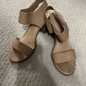 Tan strappy heels